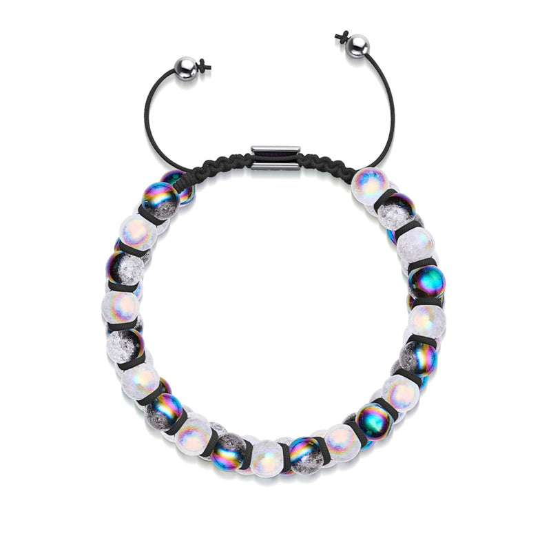 Licorne Chrome x Guimauve | Bracelet Double Verre Pailleté