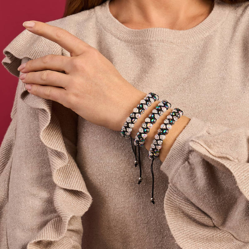 Licorne Chrome x Guimauve | Bracelet Double Verre Pailleté