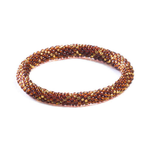 Caramel Brûlé | Bracelet de perles de verre de l'Himalaya
