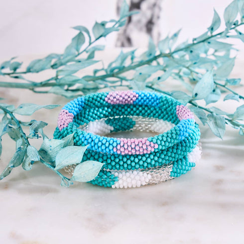 Cerulean | Himalayan Glass Bead Bracelet
