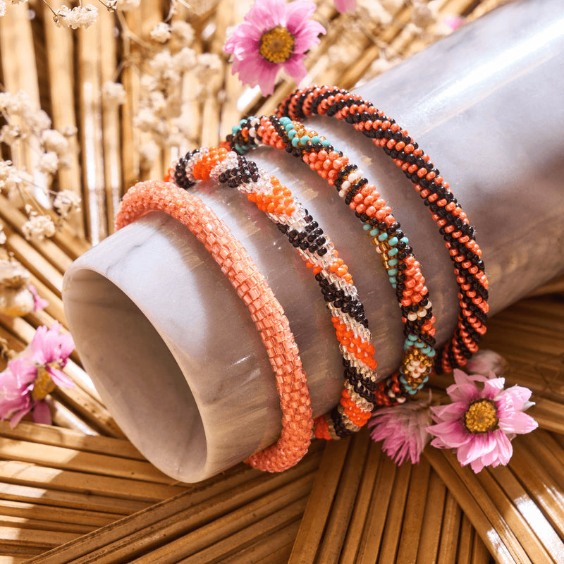 Clementine Wave | Himalayan Glass Bead Bracelet