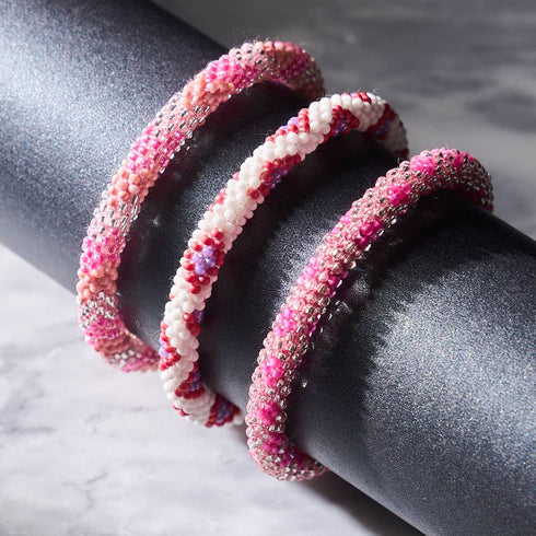 Flamant de cristal | Bracelet de perles de verre de l'Himalaya