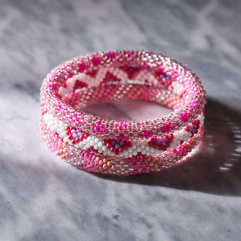 Flamant de cristal | Bracelet de perles de verre de l'Himalaya