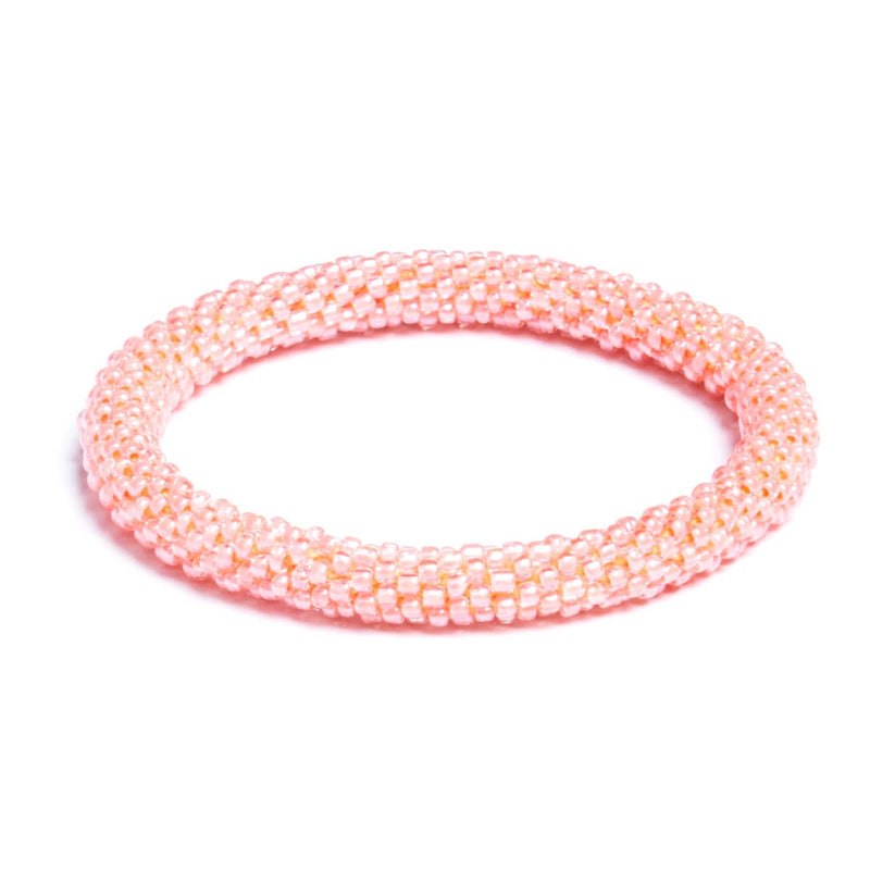 Corail pêche | Bracelet de perles de verre de l'Himalaya
