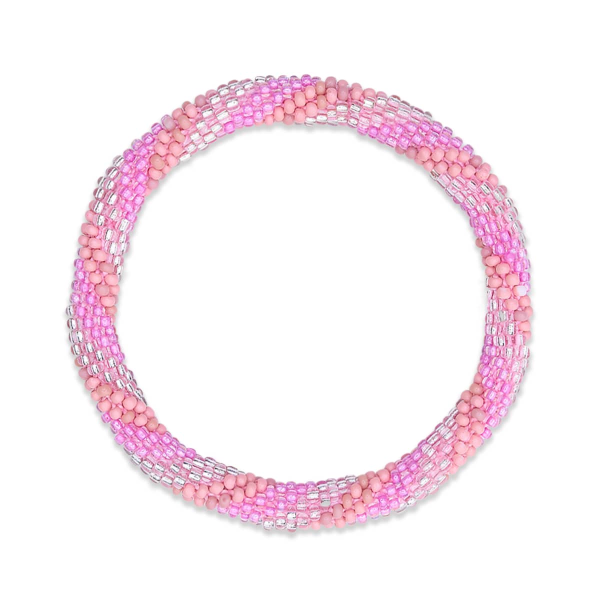 Dauphin rose | Bracelet de perles de verre de l'Himalaya