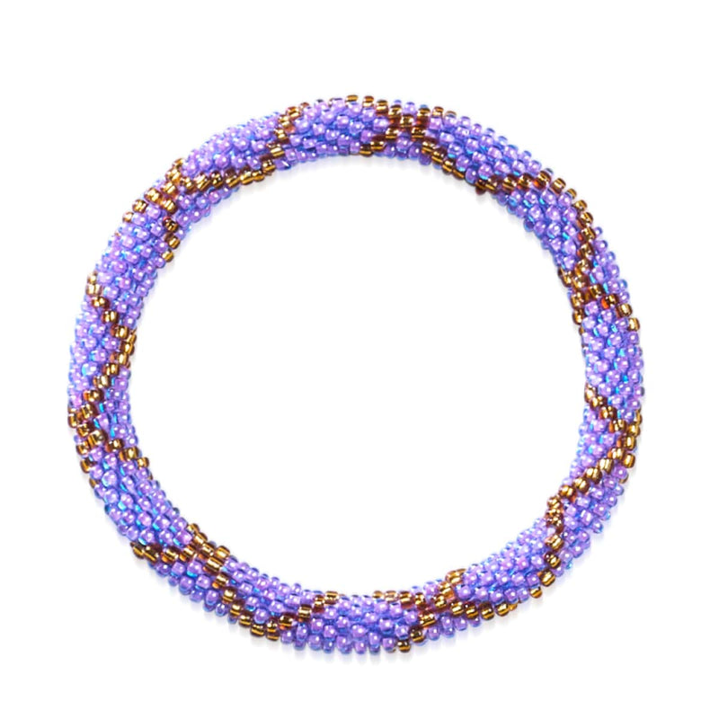 Lilas royal | Bracelet de perles de verre de l'Himalaya