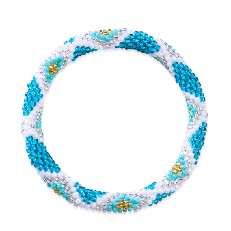 Écrasement d'écume de mer | Bracelet de perles de verre de l'Himalaya