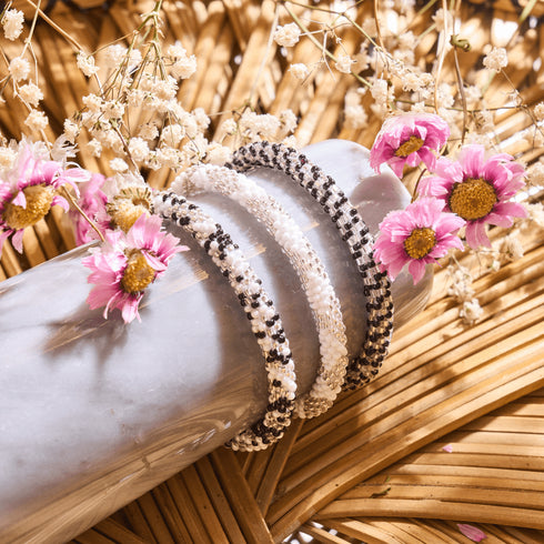 Salines scintillantes | Bracelet de perles de verre de l'Himalaya