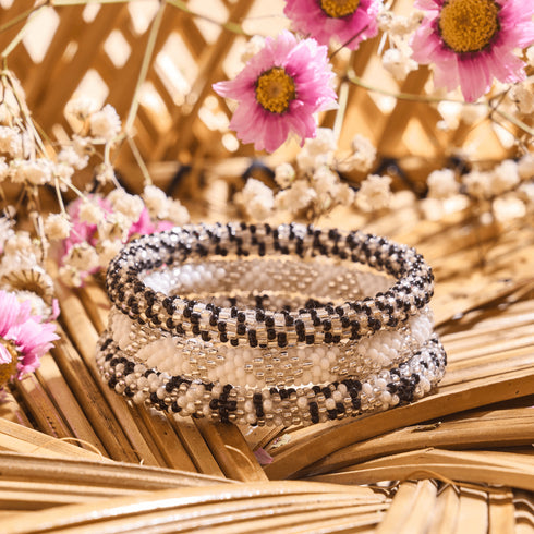 Salines scintillantes | Bracelet de perles de verre de l'Himalaya