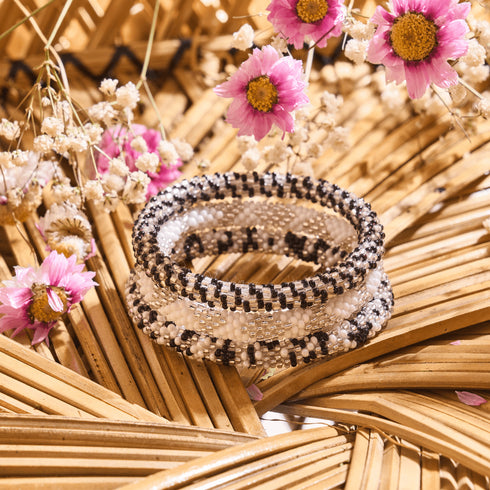 Salines scintillantes | Bracelet de perles de verre de l'Himalaya