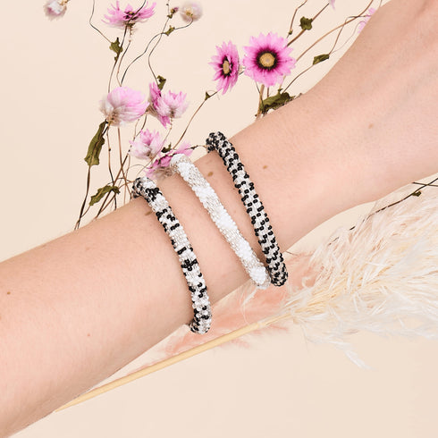 Salines scintillantes | Bracelet de perles de verre de l'Himalaya