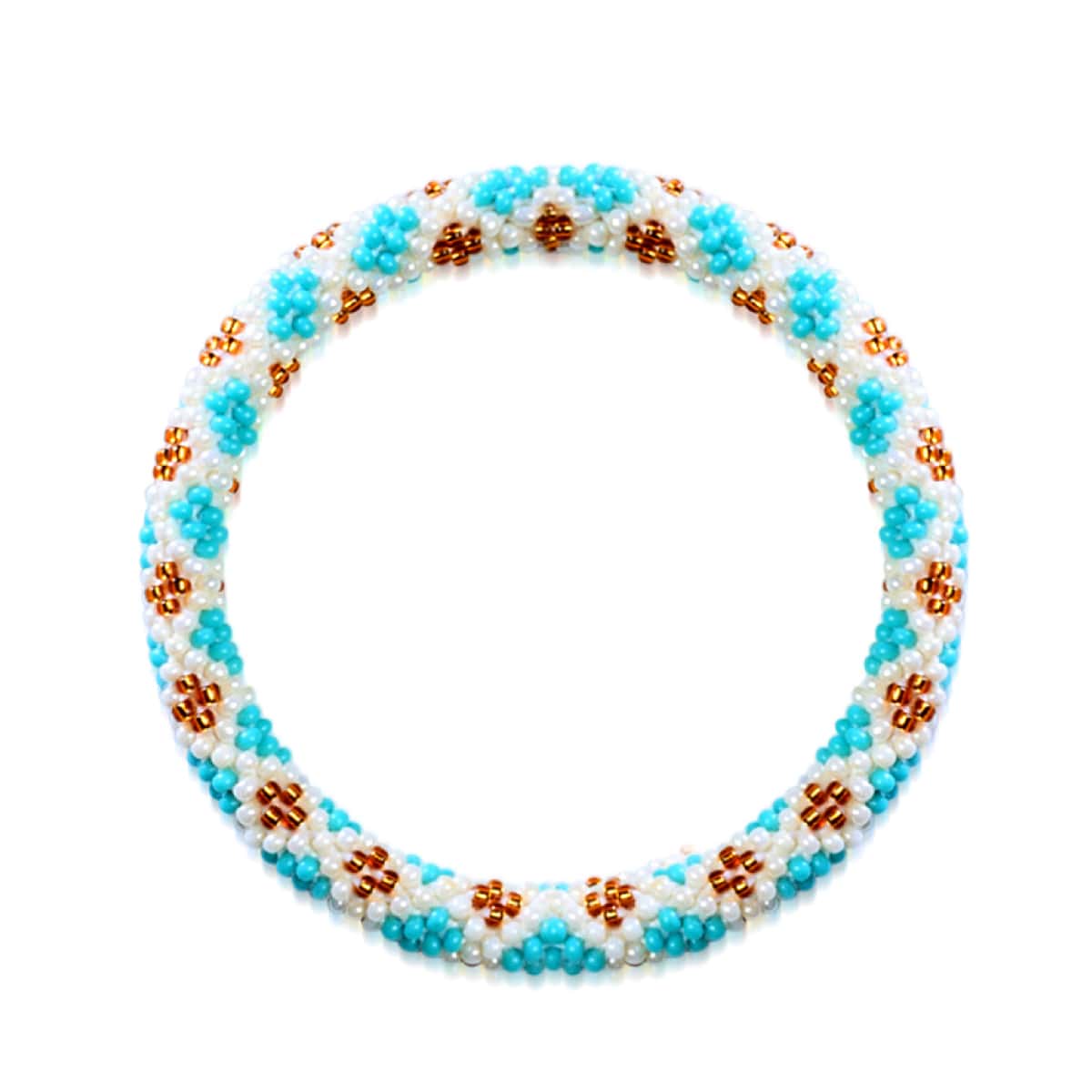 Teal Diamondback | Himalayan Glass Bead Bracelet
