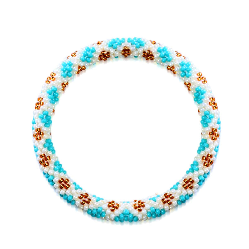 Teal Diamondback | Himalayan Glass Bead Bracelet