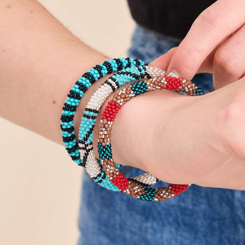 Crique Turquoise | Bracelet de perles de verre de l'Himalaya