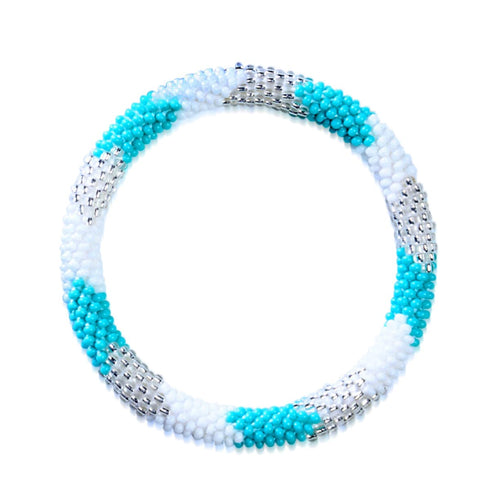 vagues à l'aube | Bracelet de perles de verre de l'Himalaya