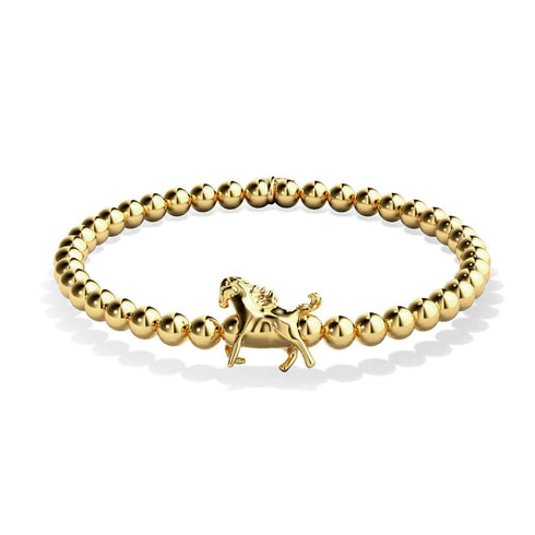 Équitation | Or 18 carats | Bracelet à breloques cheval