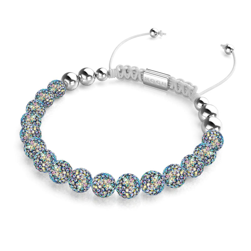 Confettis de minuit | Argent x Blanc | Bracelet Kikiballa