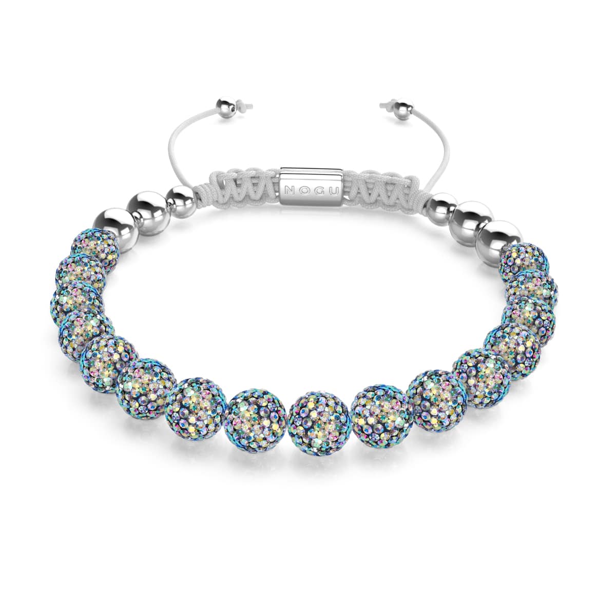 Confettis de minuit | Argent x Blanc | Bracelet Kikiballa