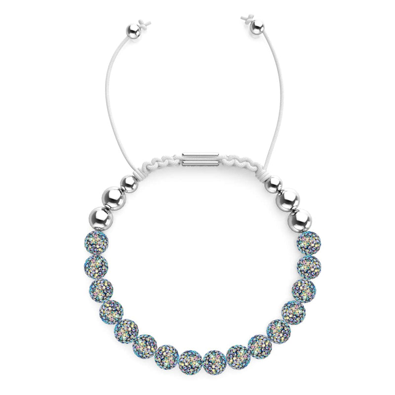 Confettis de minuit | Argent x Blanc | Bracelet Kikiballa