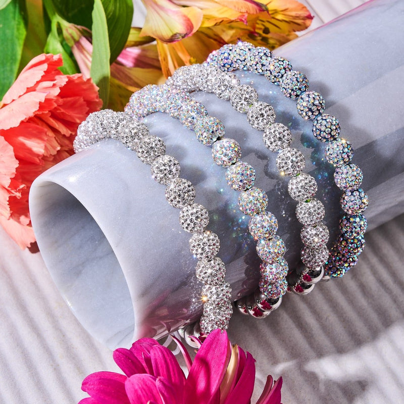 Confettis de minuit | Argent x Blanc | Bracelet Kikiballa
