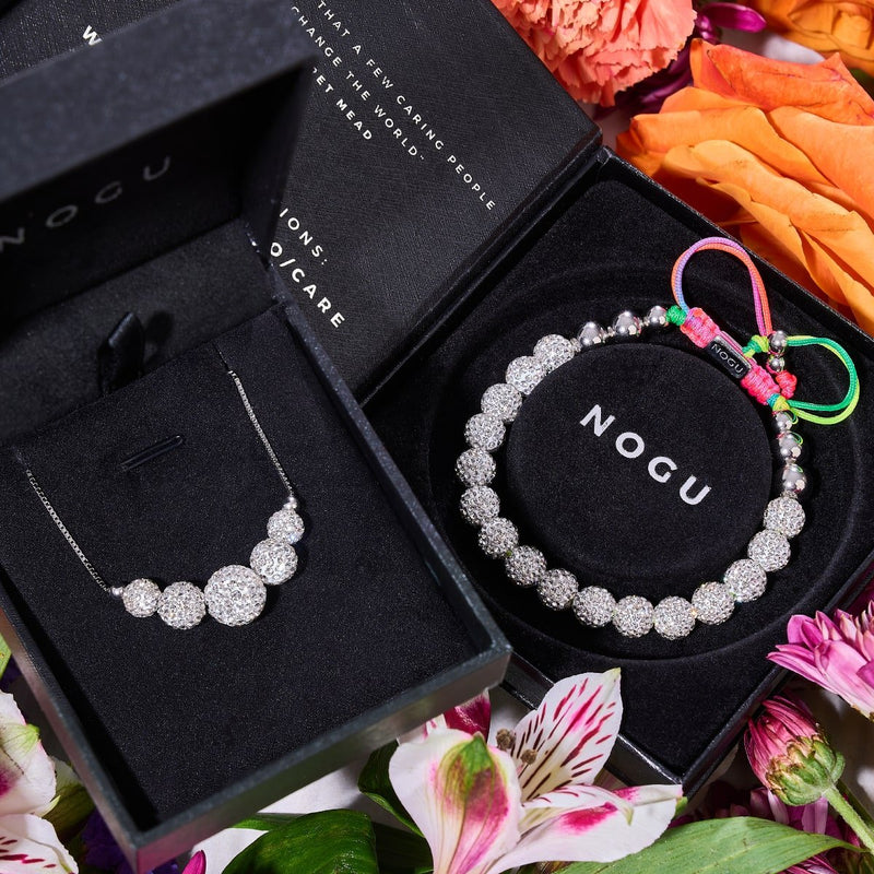 Cristal blanc d'hiver | Argent x Spectre | Bracelet Kikiballa