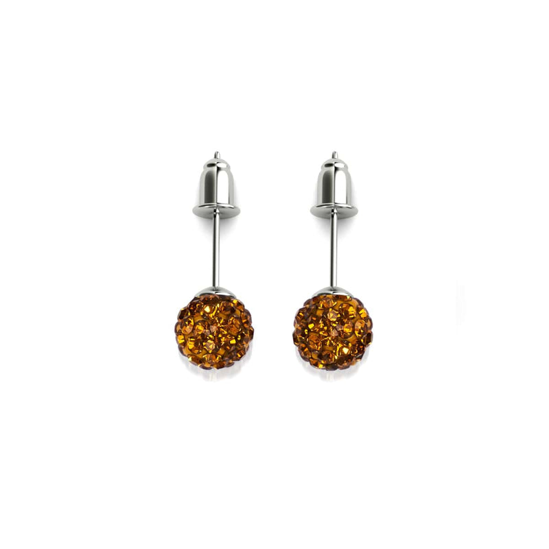 Cristal Ambre | Argent sterling .925 | Boucles d'oreilles Mini Kikiballa
