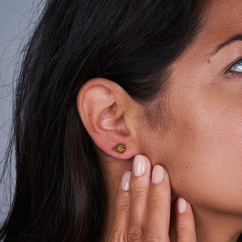 Amber Crystal | .925 Sterling Silver | Mini Kikiballa Earrings