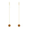 Amber Crystal | Gold Vermeil | Chain Drop Threader Kikiballa Earrings