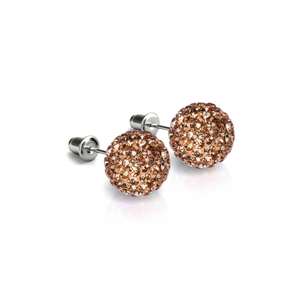 Cristal Champagne | Argent sterling .925 | Boucles d'oreilles Kikiballa