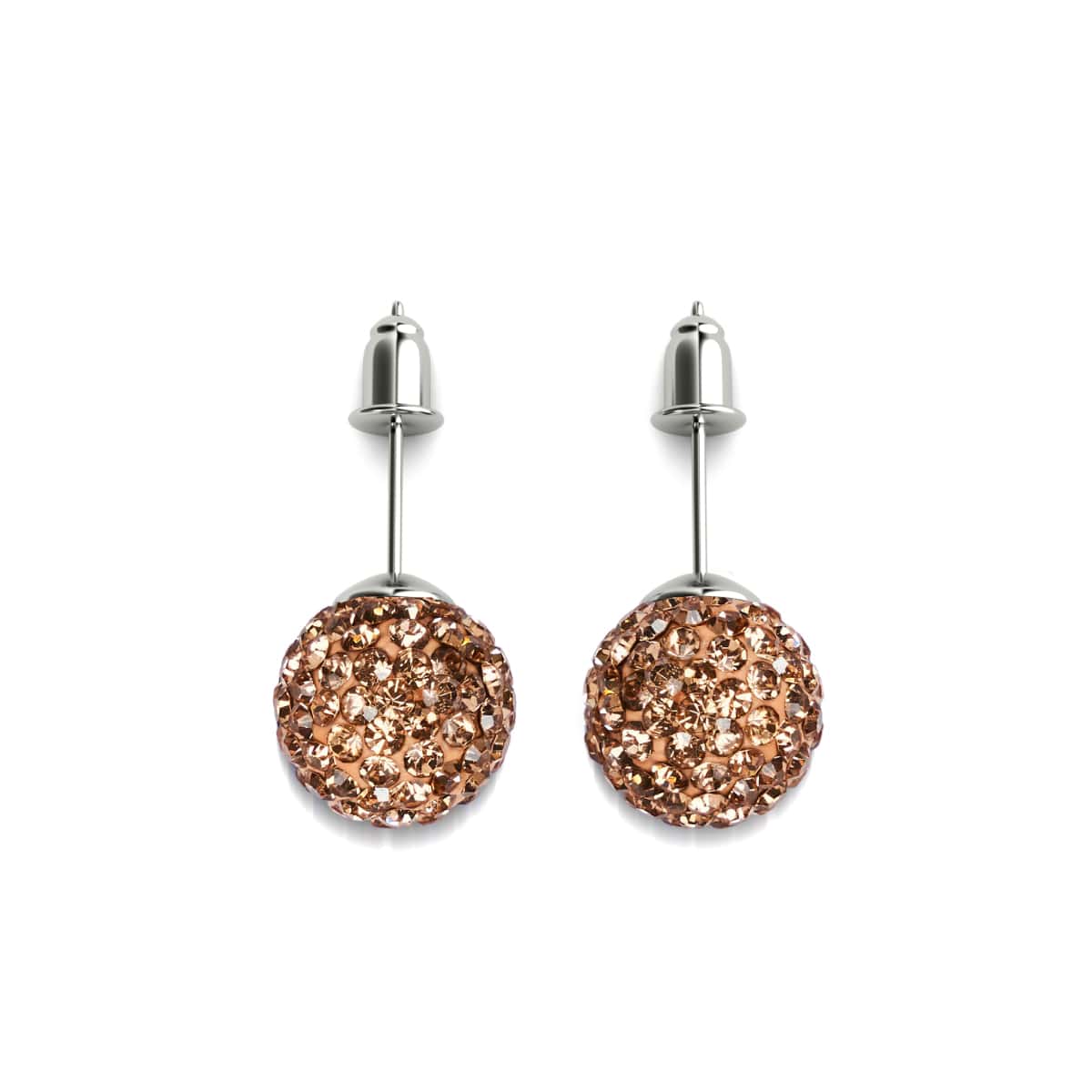 Cristal Champagne | Argent sterling .925 | Boucles d'oreilles Kikiballa