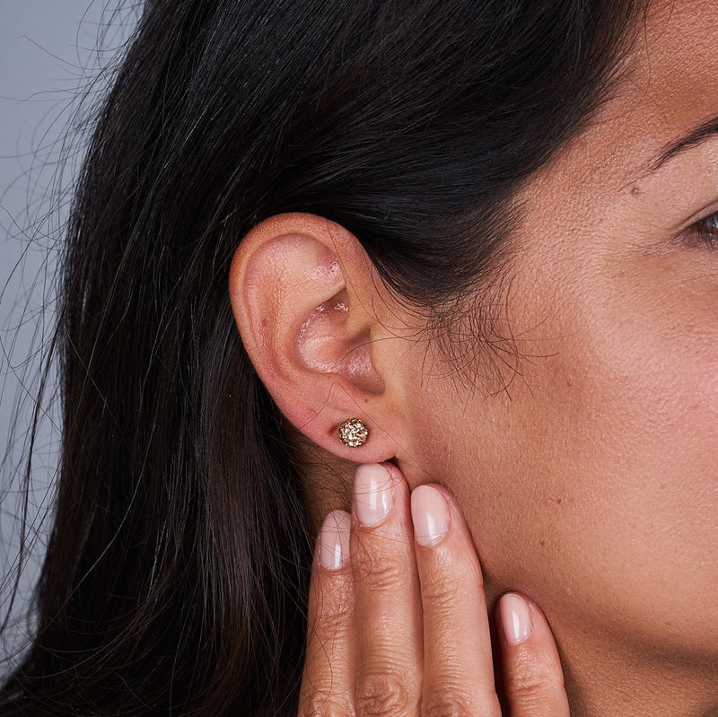 Cristal Champagne | Argent sterling .925 | Boucles d'oreilles Mini Kikiballa