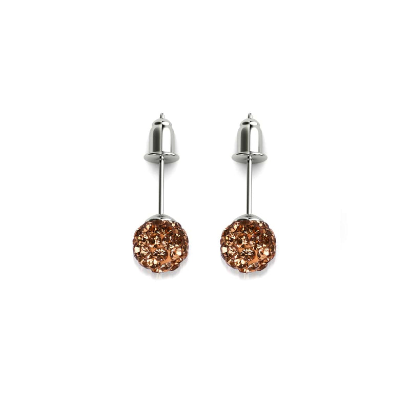 Cristal Champagne | Argent sterling .925 | Boucles d'oreilles Mini Kikiballa