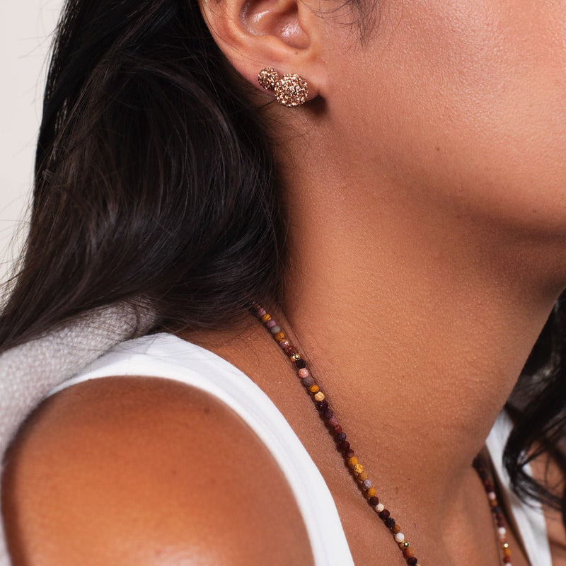 Cristal Champagne | Argent sterling .925 | Boucles d'oreilles Mini Kikiballa