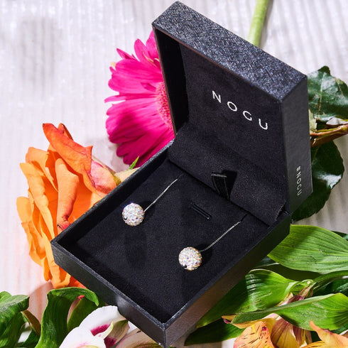 Confetti Crystal | .925 Sterling Silver | Chain Drop Threader Kikiballa Earrings