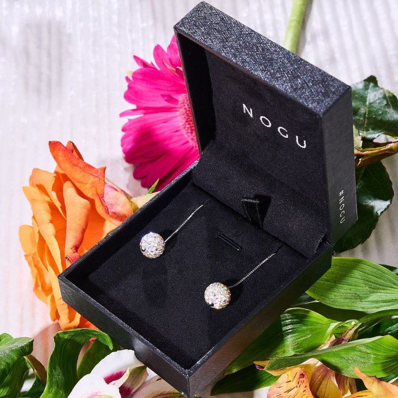 Confetti Crystal | .925 Sterling Silver | Chain Drop Threader Kikiballa Earrings