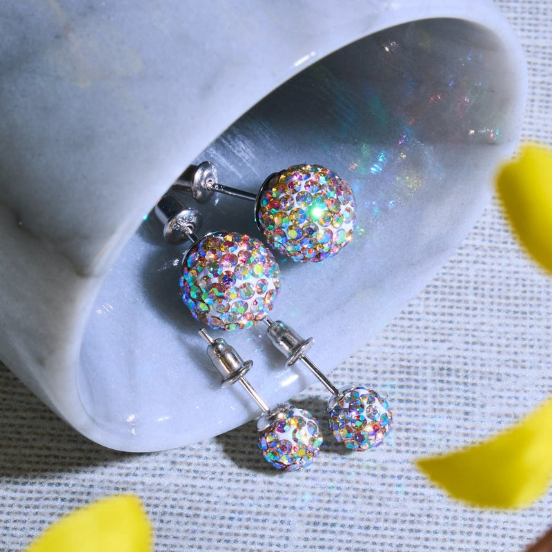 Cristal de confettis | Argent sterling .925 | Boucles d'oreilles Kikiballa