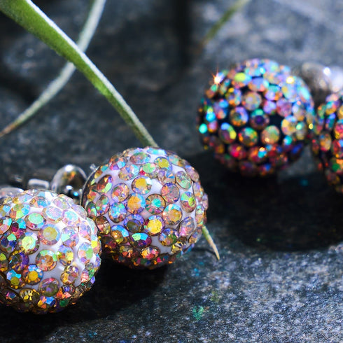 Cristal de confettis | Argent sterling .925 | Boucles d'oreilles Kikiballa