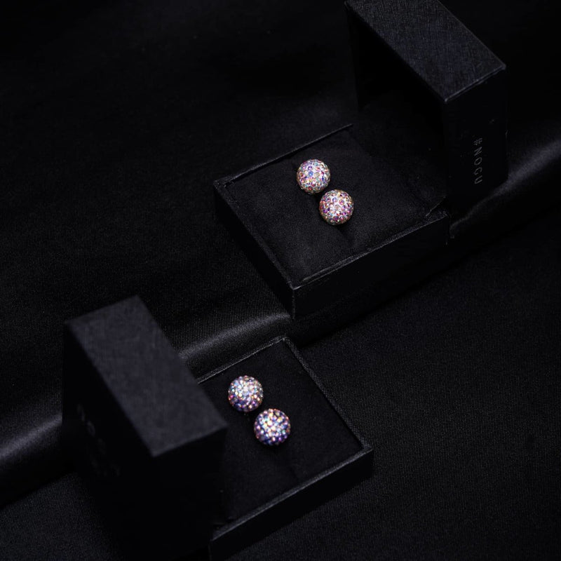 Cristal de confettis | Argent sterling .925 | Boucles d'oreilles Kikiballa