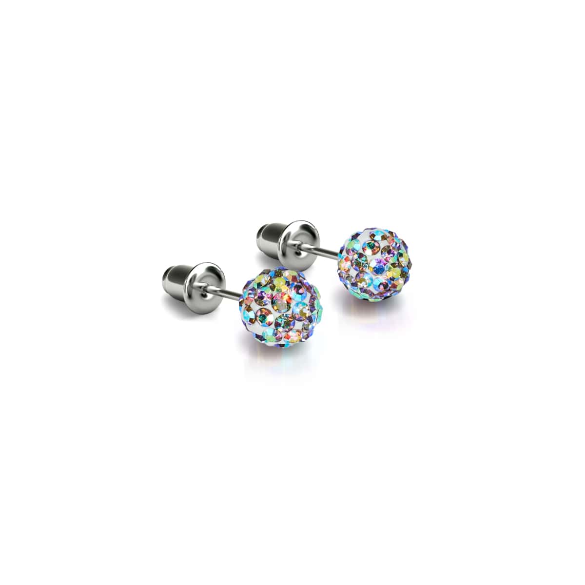 Cristal de confettis | Argent sterling .925 | Boucles d'oreilles Mini Kikiballa