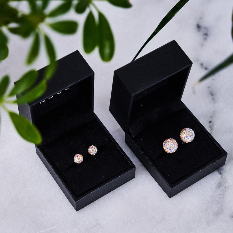 Cristal de confettis | Argent sterling .925 | Boucles d'oreilles Mini Kikiballa