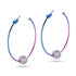 Cristal de confettis | Licorne Argent | Boucles d'oreilles créoles Kikiballa