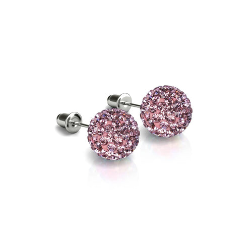 Cristal Flamant Rose | Argent sterling .925 | Boucles d'oreilles Kikiballa