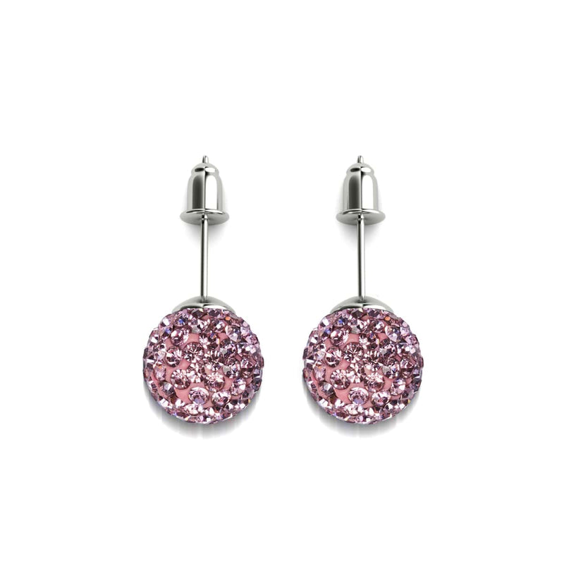 Cristal Flamant Rose | Argent sterling .925 | Boucles d'oreilles Kikiballa