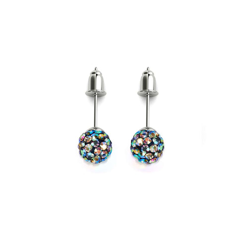 Cristal de confettis de minuit | Argent sterling .925 | Boucles d'oreilles Mini Kikiballa