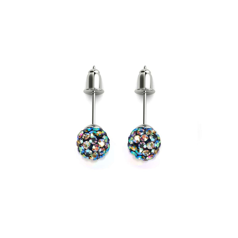 Cristal de confettis de minuit | Argent sterling .925 | Boucles d'oreilles Mini Kikiballa