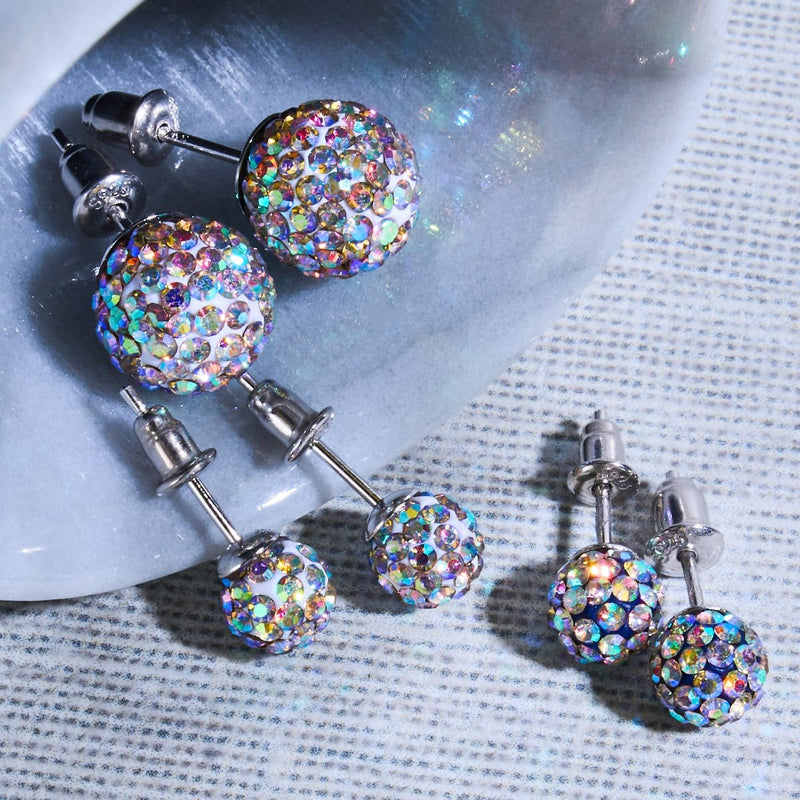 Cristal de confettis de minuit | Argent sterling .925 | Boucles d'oreilles Mini Kikiballa