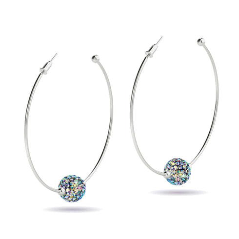 Midnight Confetti Crystal | Silver | Kikiballa Hoop Earrings