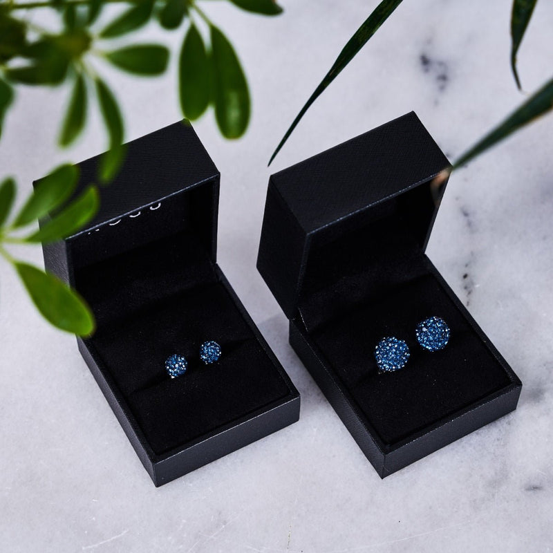 Cristal de saphir | Argent sterling .925 | Boucles d'oreilles Kikiballa