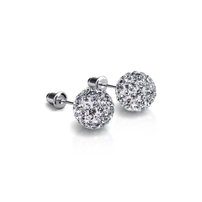 Cristal blanc d'hiver | Argent sterling .925 | Boucles d'oreilles Kikiballa