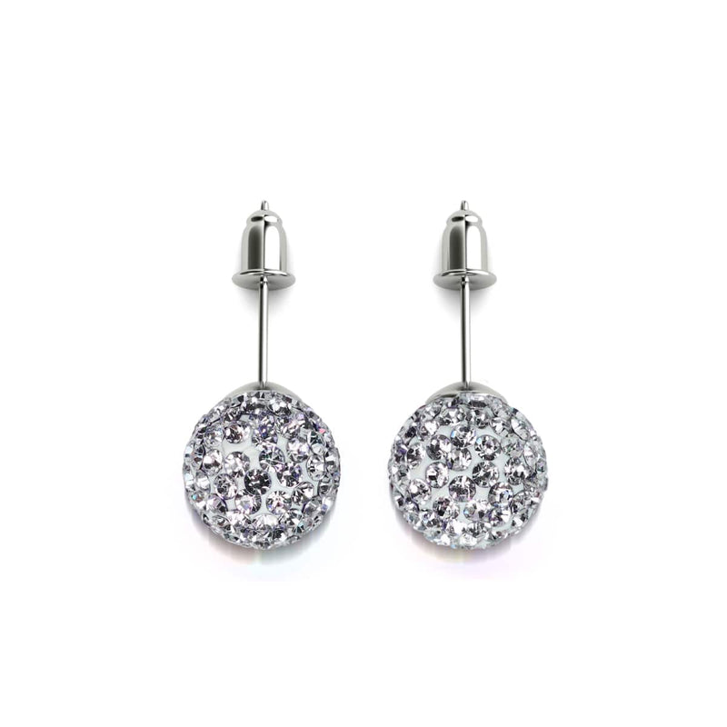 Cristal blanc d'hiver | Argent sterling .925 | Boucles d'oreilles Kikiballa